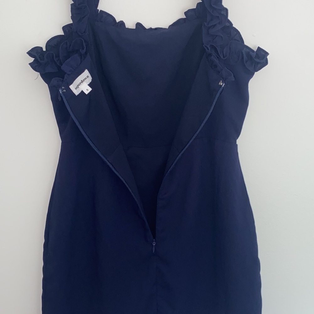 superdown Arabella Navy Ruffle Mini Dress - Picture 8 of 10